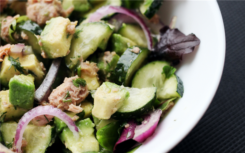 Cucumber, Tuna and Avocado Salad